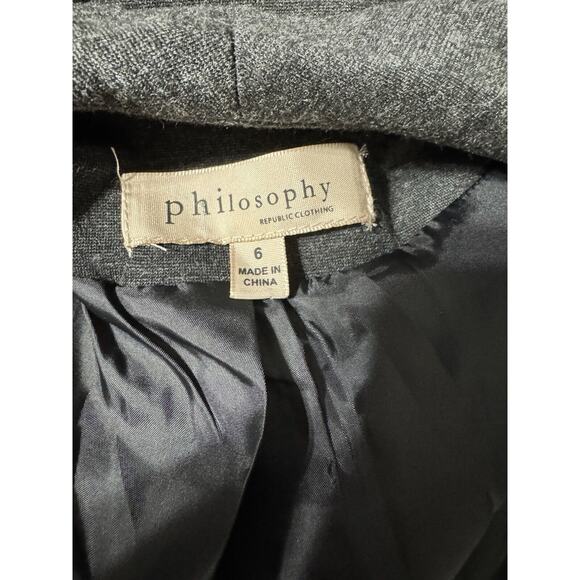 Philosophy Black long sleeve Open Front Blazer Size 6 - Picture 4 of 6